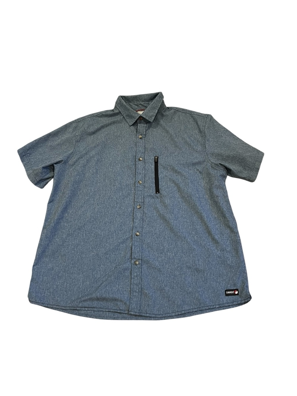 Canada Weather Gear Casual Short-Sleeve Button-Down Shirt in Dusty Blue